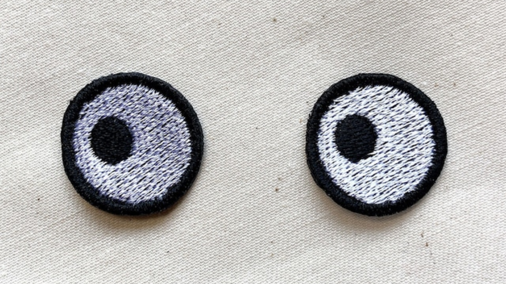 Character eye patch, round eyes, border, small black eyes