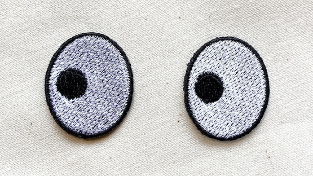 Character eye patch Oval black eye with border Small black eye